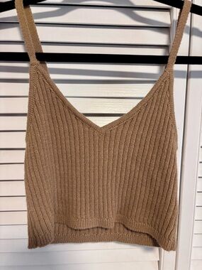 wild fable Ribbed V-Neck Knit Cami - Camel/Tan